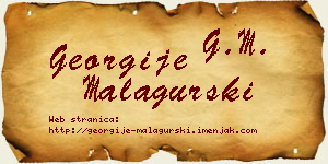 Georgije Malagurski vizit kartica